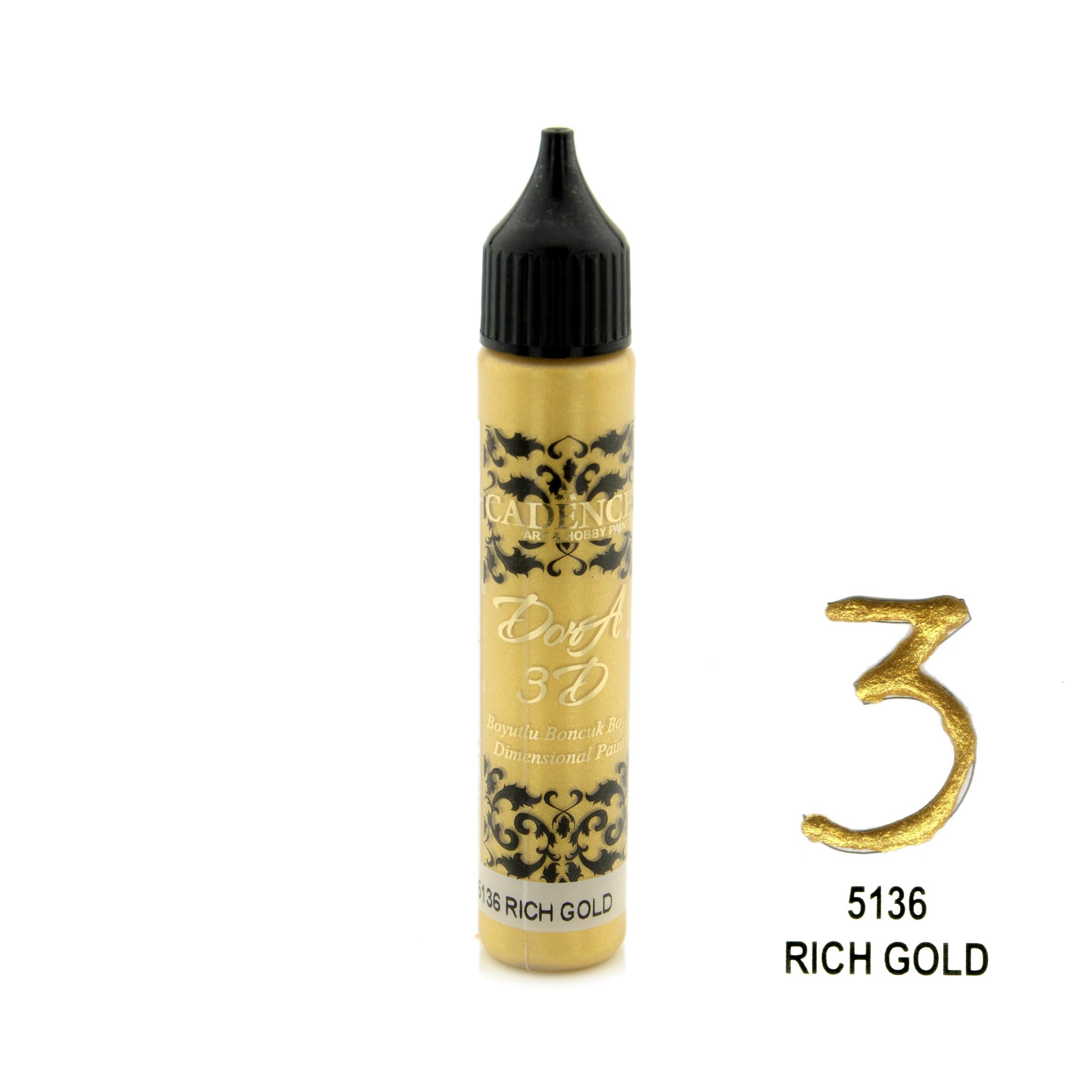 3D DORA BONCUK BOYA 5136 R. GOLD 25ML